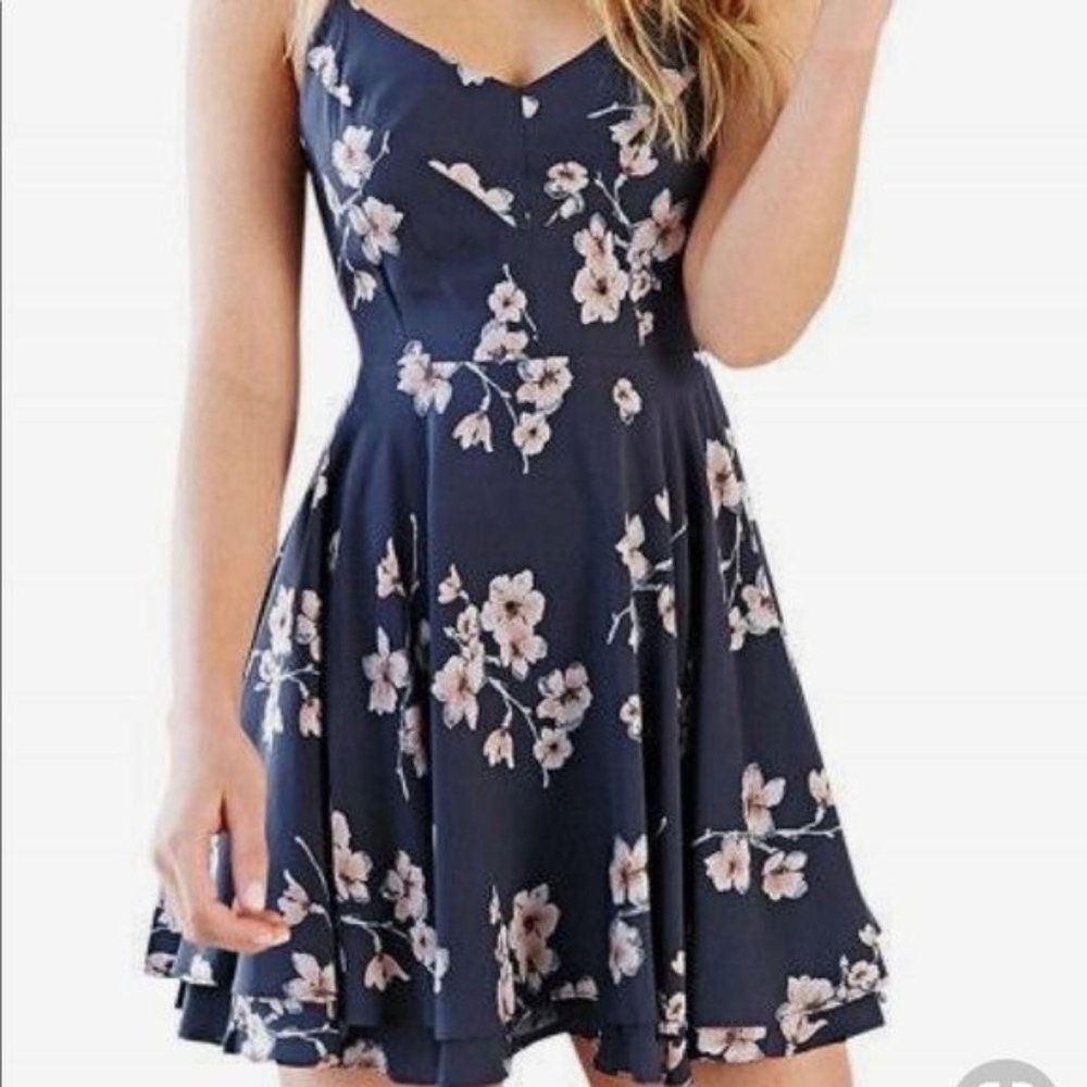 Crisscross Back Strap floral dress